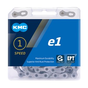 KMC E-Bike Kette e1 Narrow EPT Kompatibilität: Nabenschaltung | SB-Verpackung | silber | 130 Glieder